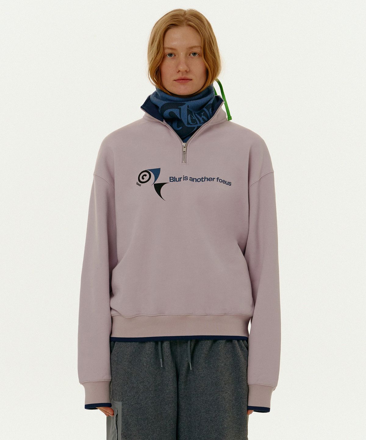 테켓(TEKET) CT Twist Half Zip-Up Sweatshirt Pink