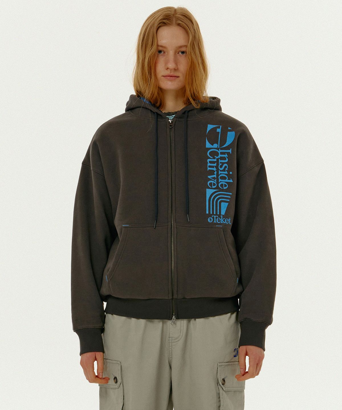 테켓(TEKET) Convex Zip-Up Hoodie Charcoal