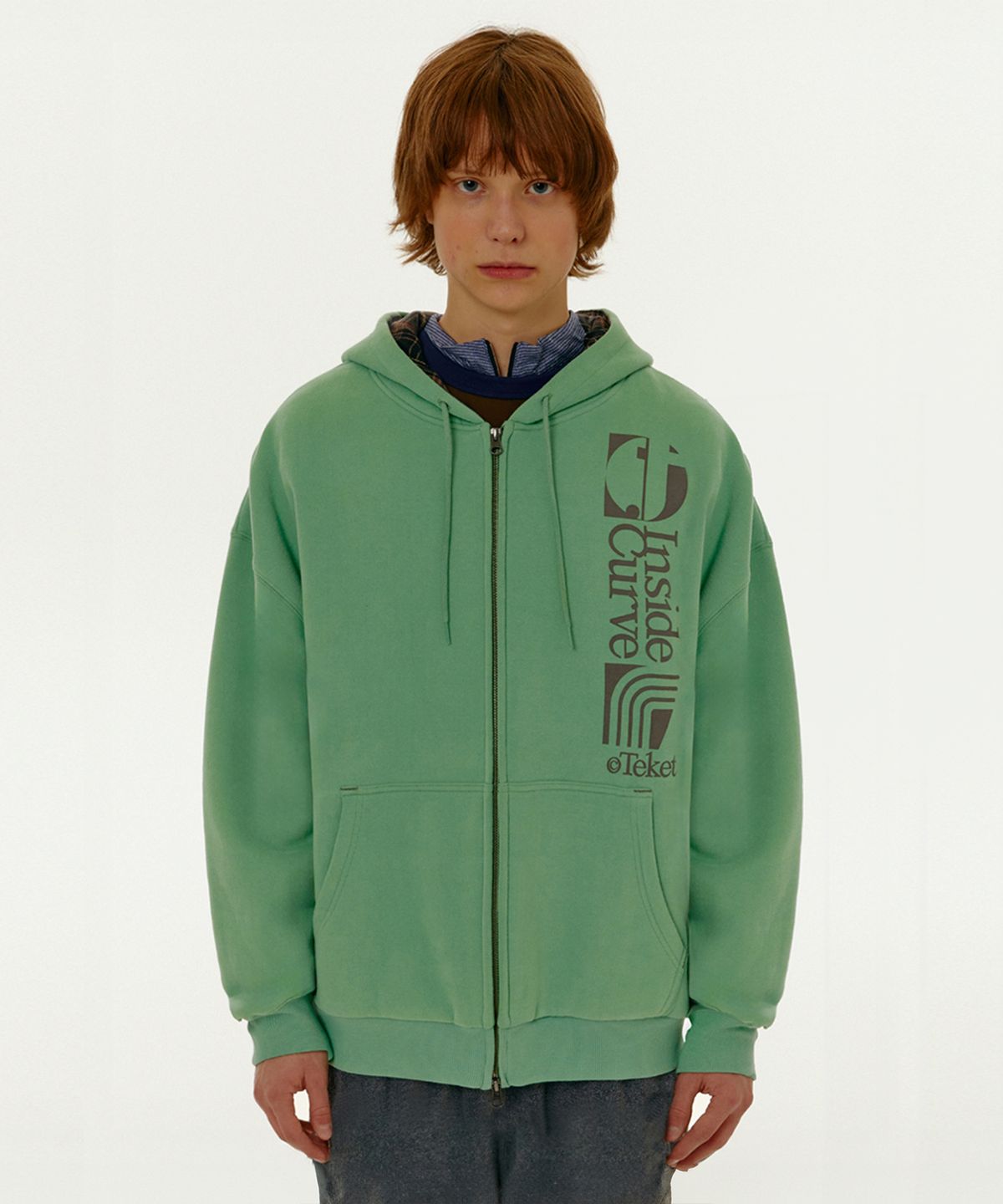 테켓(TEKET) Convex Zip-Up Hoodie Green