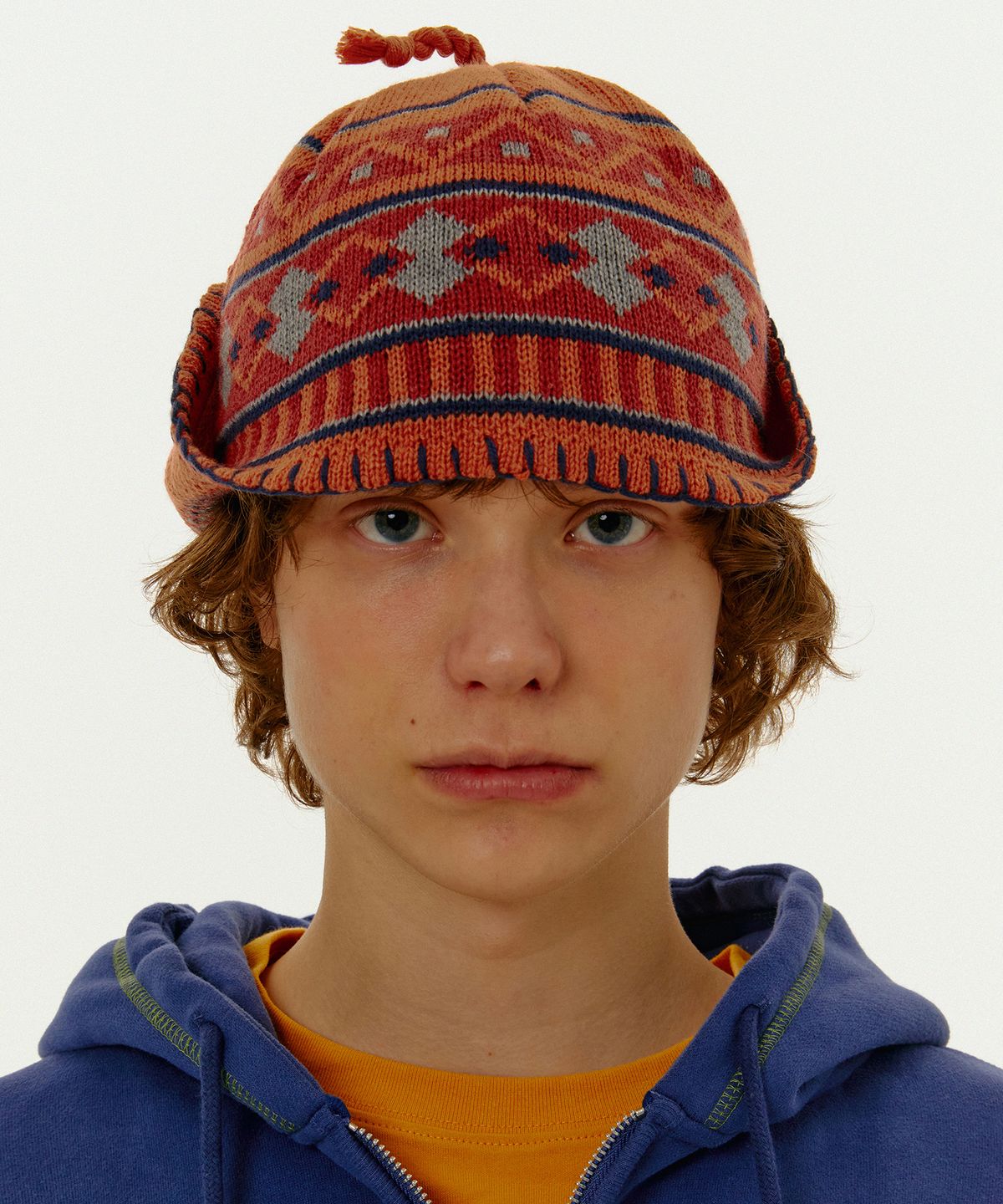 테켓(TEKET) Color Vision Earflap Beanie Orange