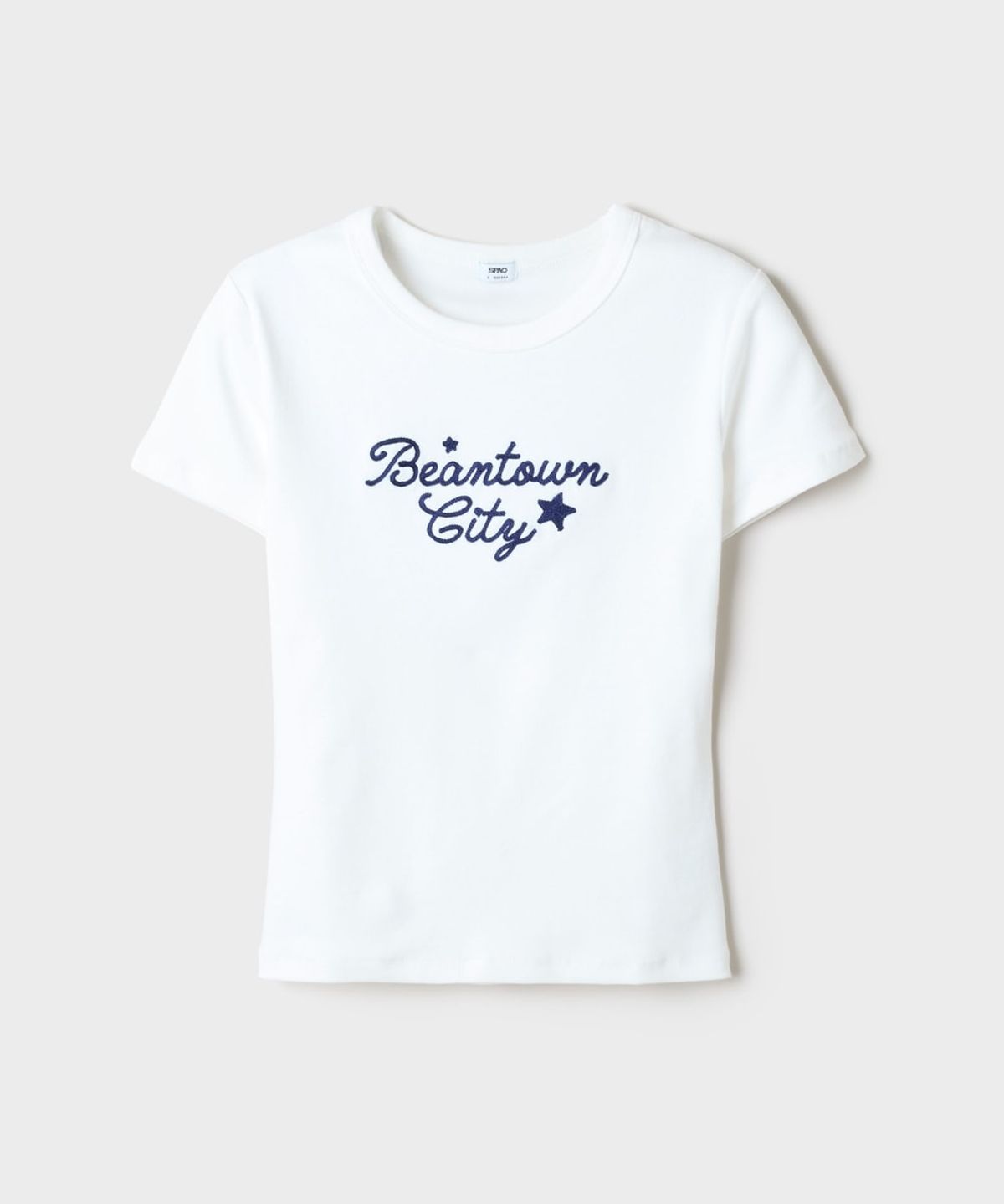 스파오(SPAO) BEANTOWN CITY 체인자수 슬림핏 반팔티_SPRPG37G51