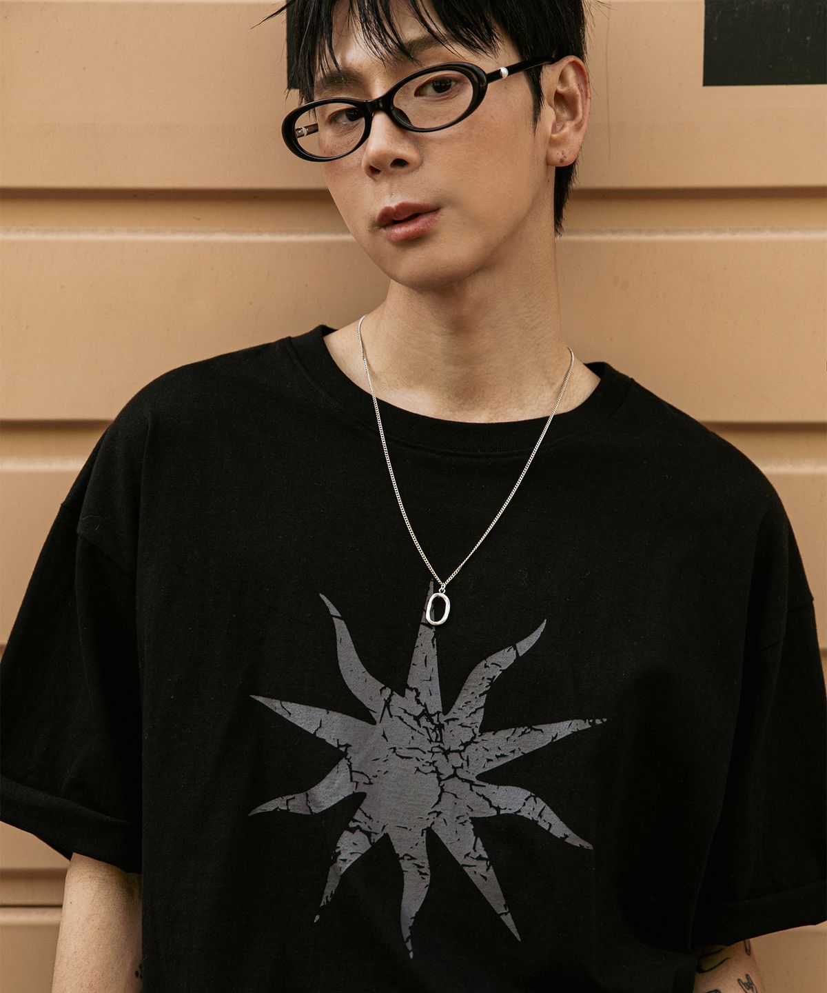 버닝카포네(BURNING CAPONE) BC 라이즈 썬 반팔 티셔츠 (BLACK)
