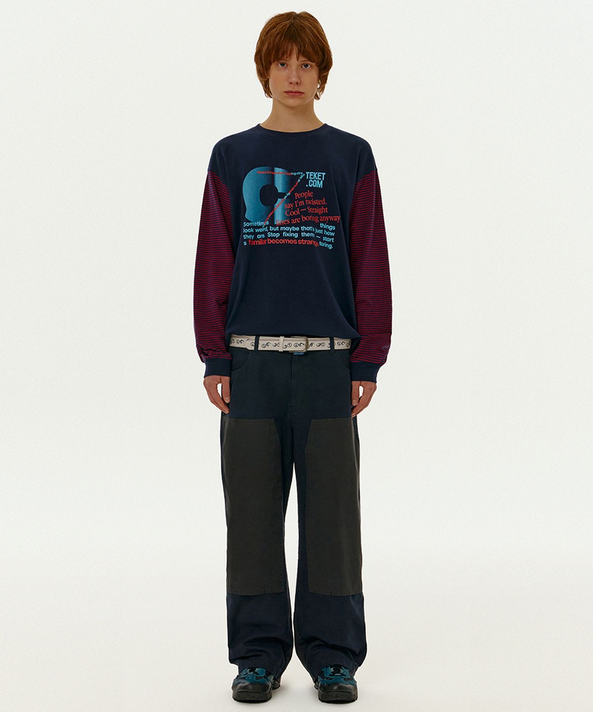 테켓(TEKET) Curve Double Knee Work Pants Navy
