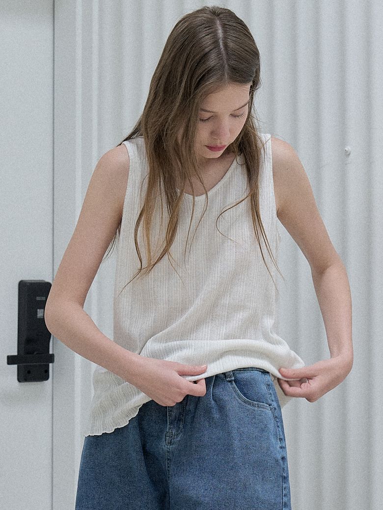 Knit Sleeveless Top - OATMEAL