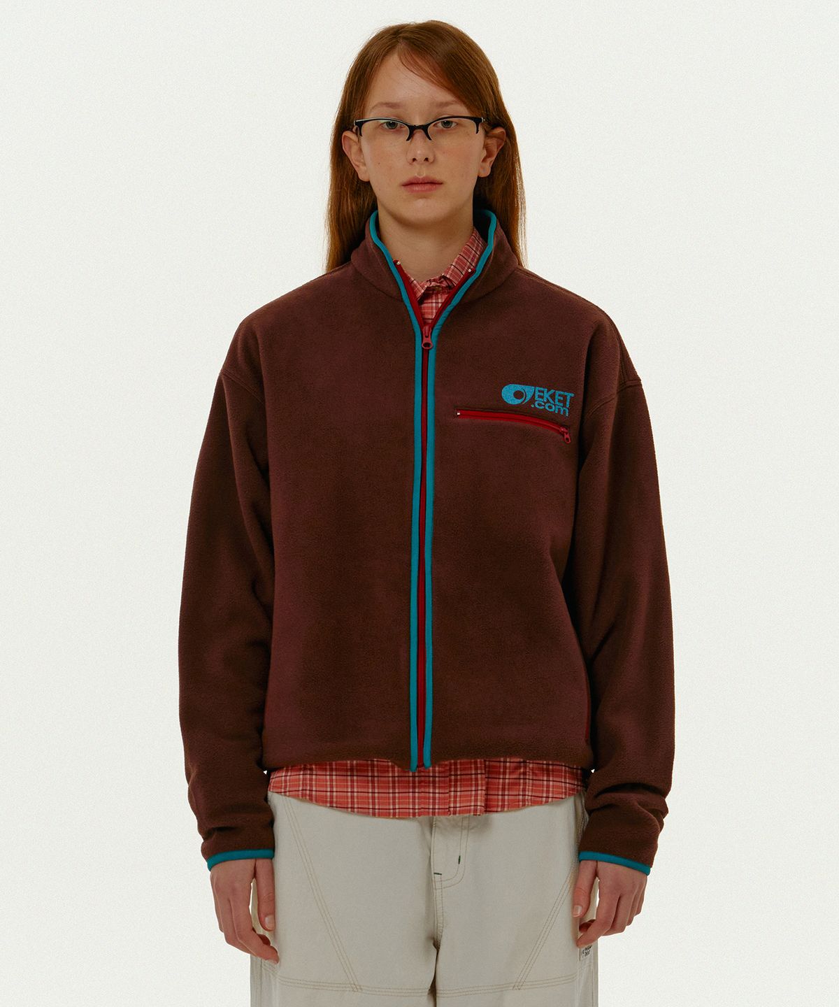 테켓(TEKET) Fish Eyes Fleece Jacket Brown