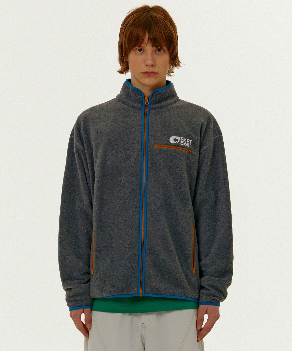 테켓(TEKET) Fish Eyes Fleece Jacket Gray