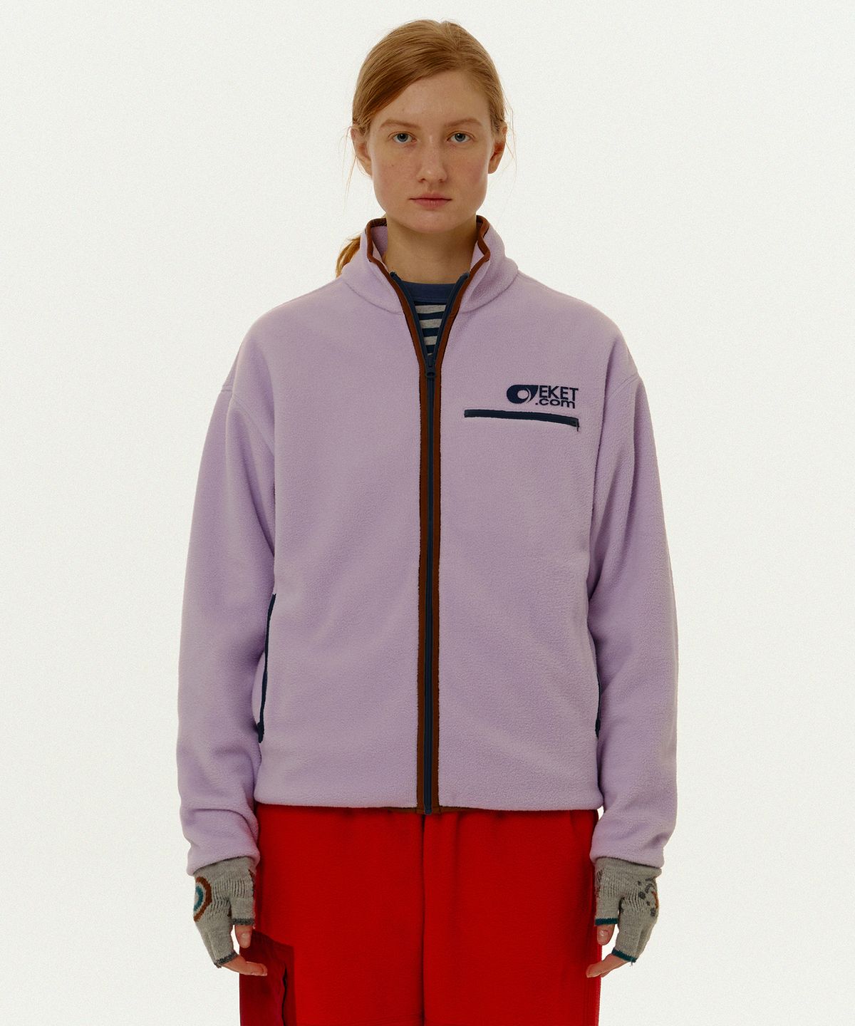 테켓(TEKET) Fish Eyes Fleece Jacket Pink