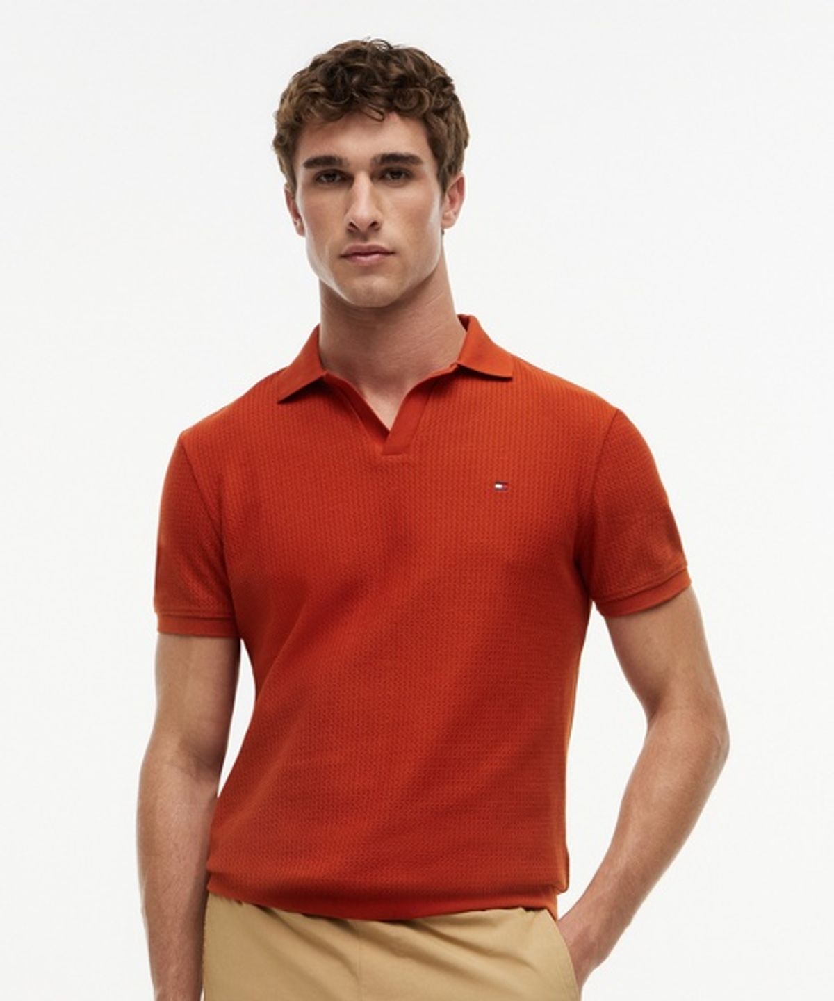 타미힐피거(TOMMY HILFIGER) 조니 카라 텍스처 레귤러 폴로 셔츠 (T12G6TKT010MT1S0F)