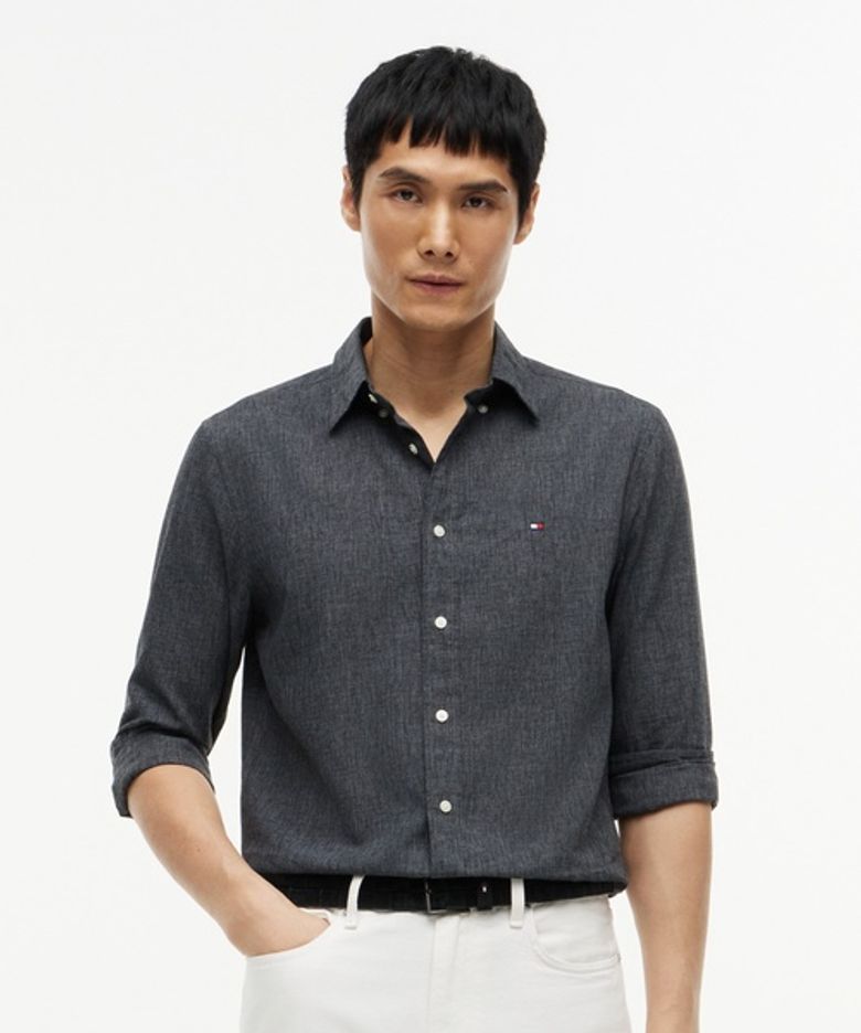 [Regular fit] 린넨 블렌드 레귤러 버튼 다운 셔츠 (T12G6WSH040MT2BDS)