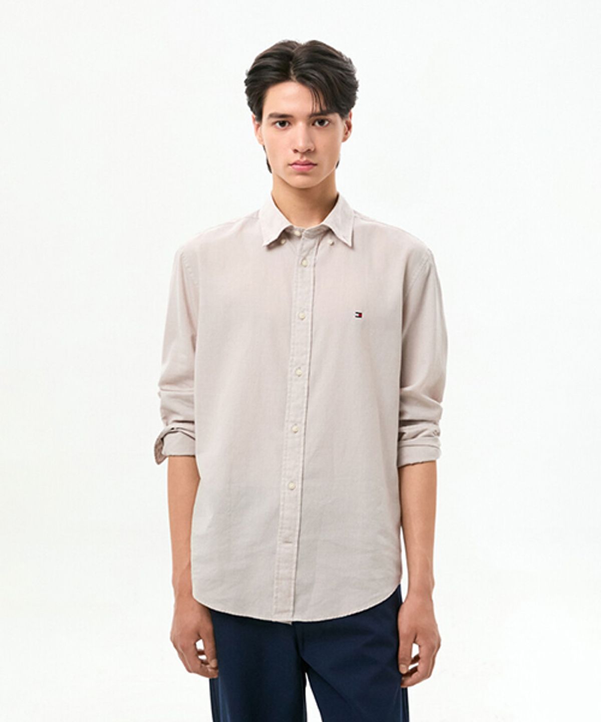 타미힐피거(TOMMY HILFIGER) [Regular fit] 린넨 블렌드 레귤러 버튼 다운 셔츠 (T12G6WSH040MT2PQV)