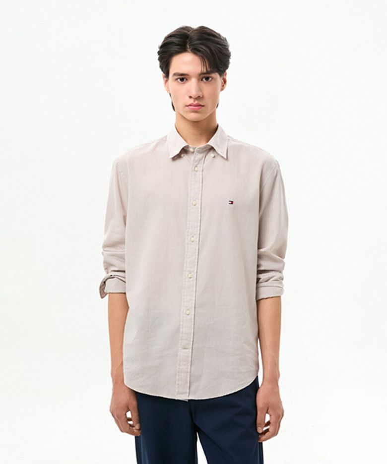[Regular fit] 린넨 블렌드 레귤러 버튼 다운 셔츠 (T12G6WSH040MT2PQV)