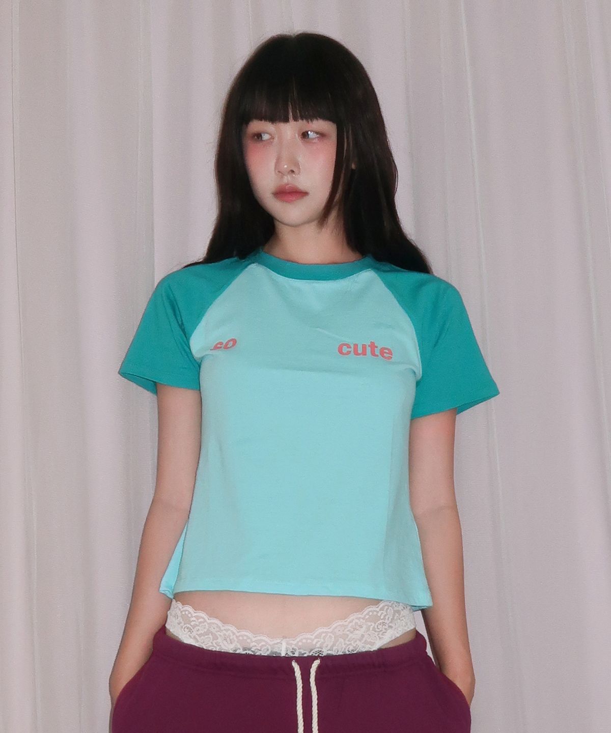 키코지(KIKOZY) 쏘 큐트 래글런 티셔츠 더콰이즈