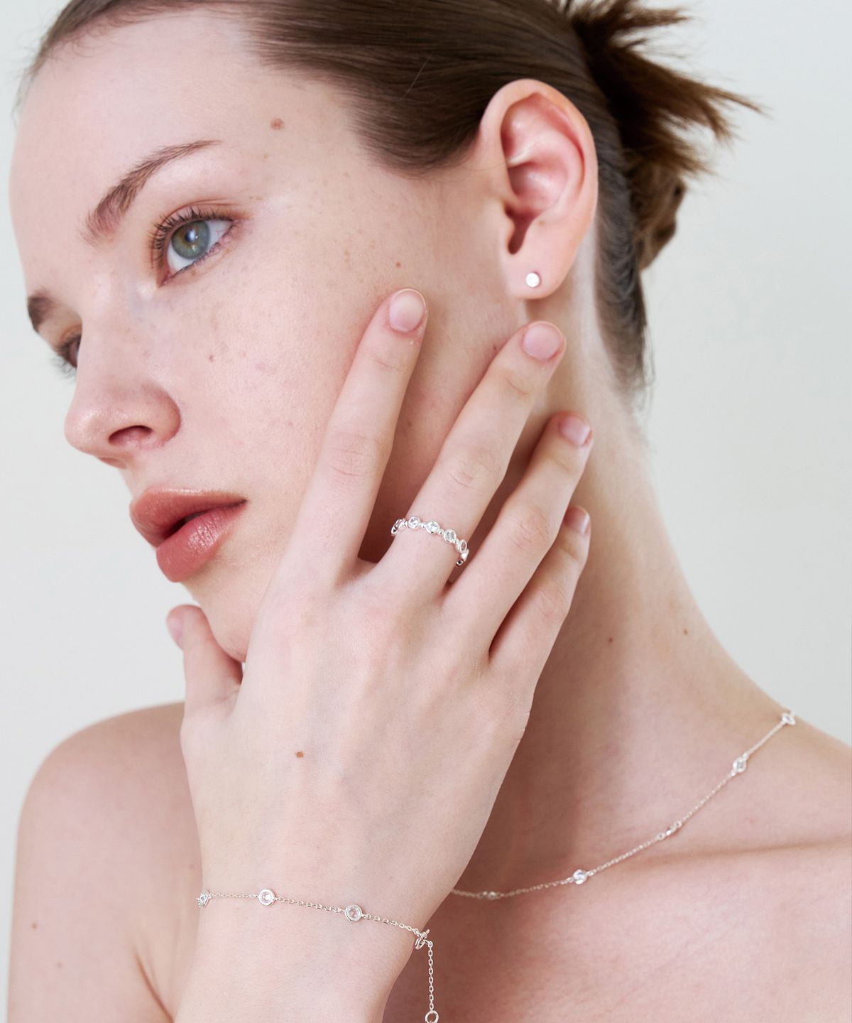 티오유(TOU) [SET] AT005+AT010+AT016  CLEAR DOT RING & NECKLACE & BRACELET