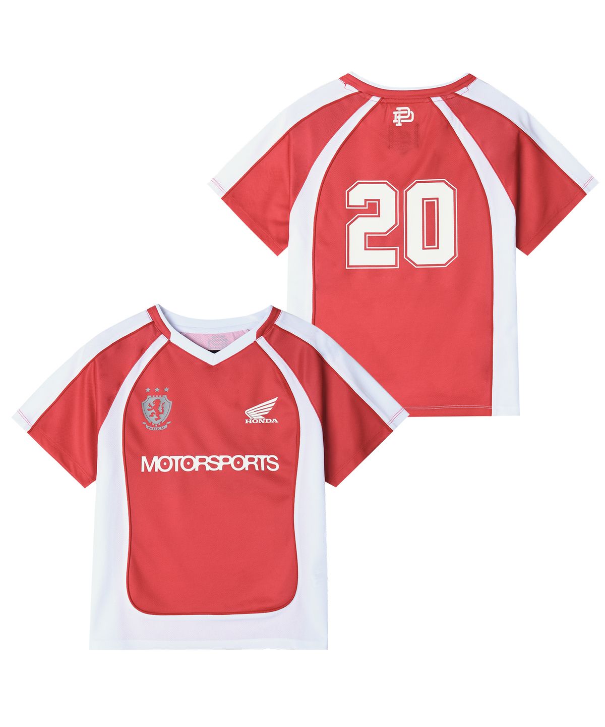 핍스 모터사이클(PHYPS MOTORCYCLE) Womens Mesh Crop Football Tee Red
