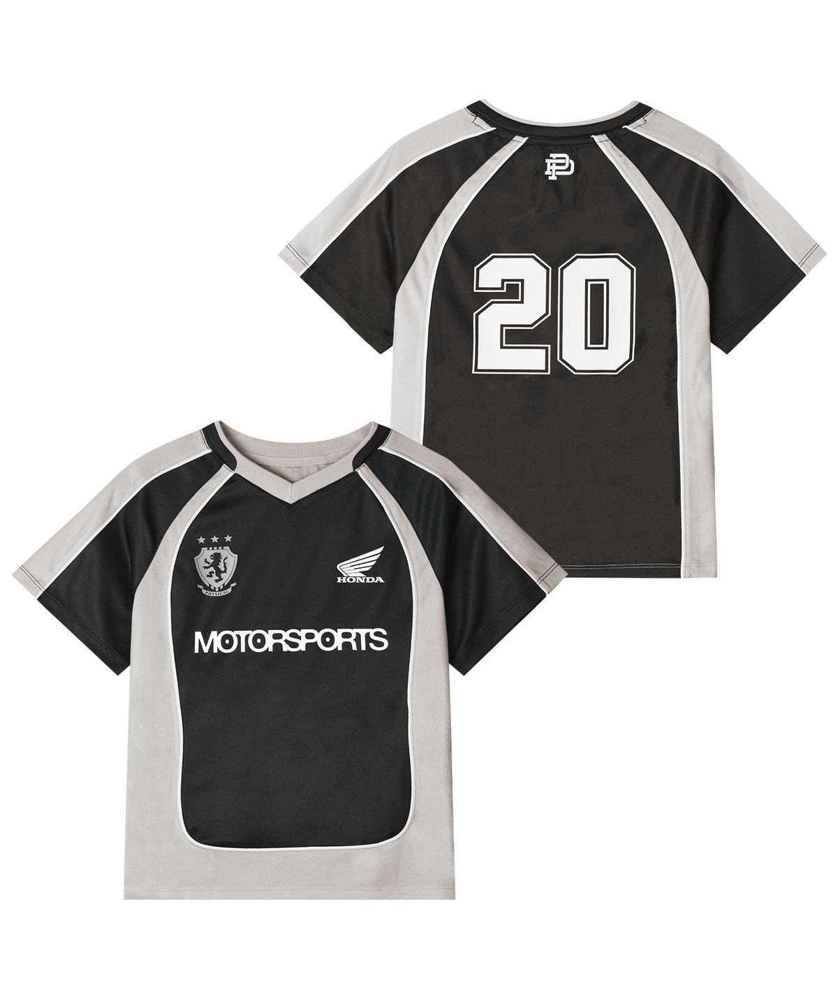 핍스 모터사이클(PHYPS MOTORCYCLE) Womens Mesh Crop Football Tee Black