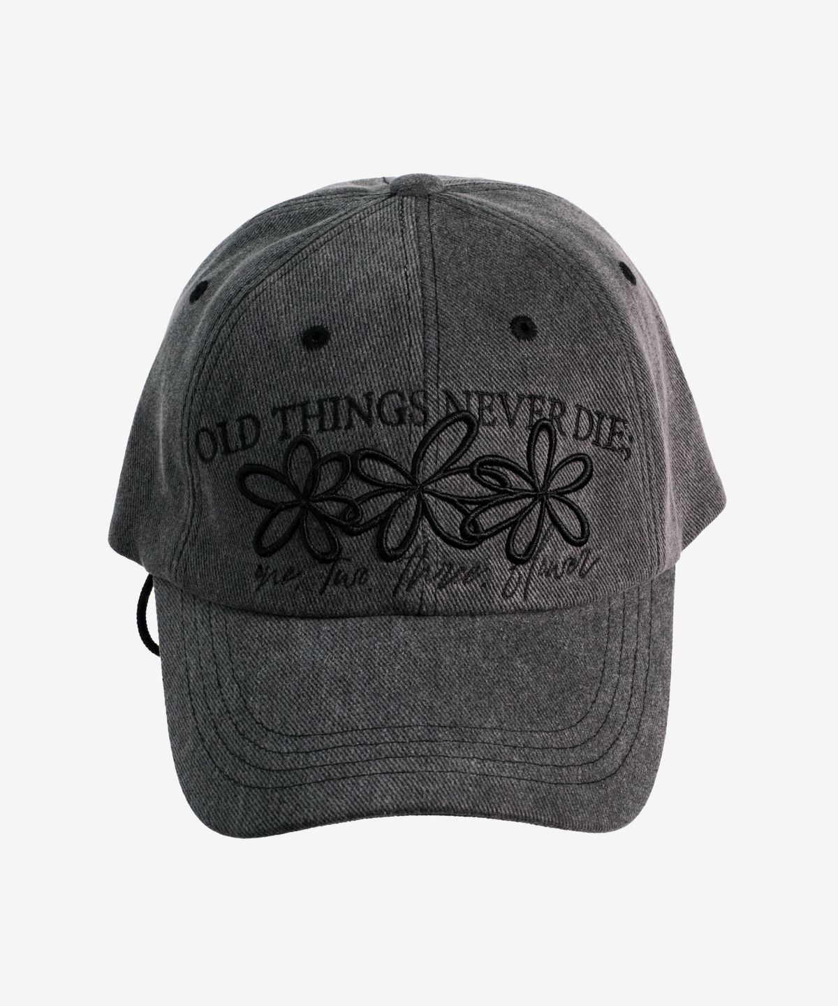온고(ONGO) ONE, TWO, THREE, FLOWER  KNOT CAP  [Charcoal]