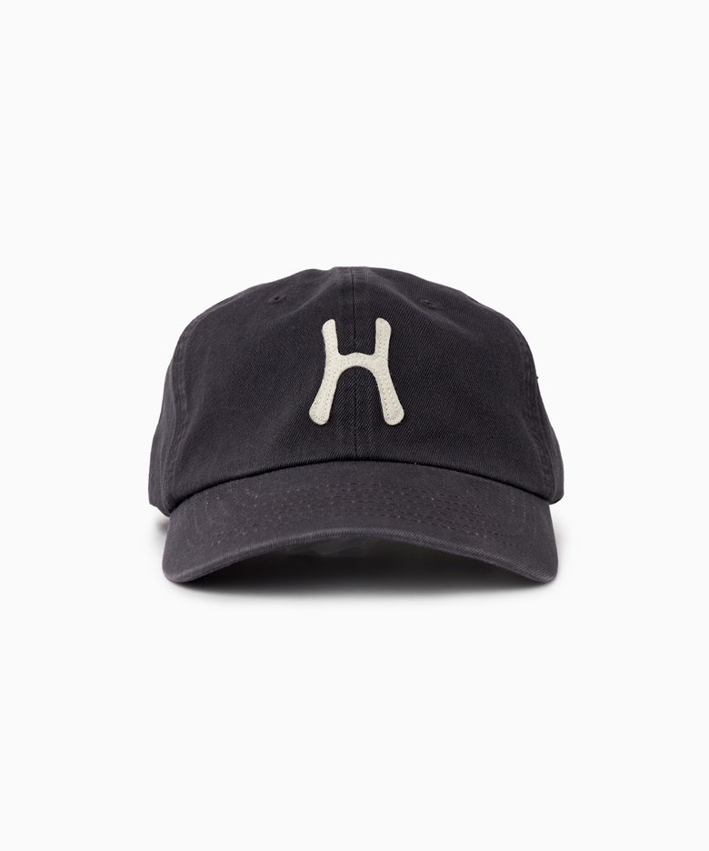 H Logo Cotton Ball Cap_Charcoal