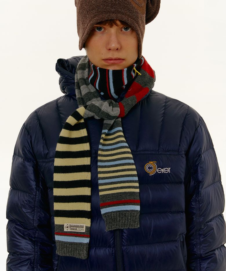 Focus Knit Stripe Mix Muffler Multi