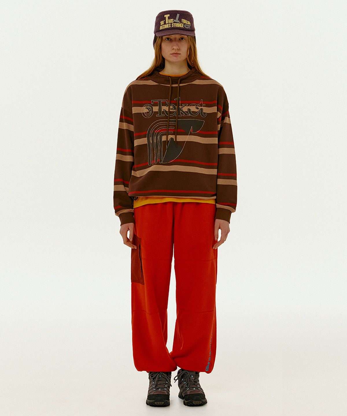테켓(TEKET) CT Curve Fleece Jogger Pants Red