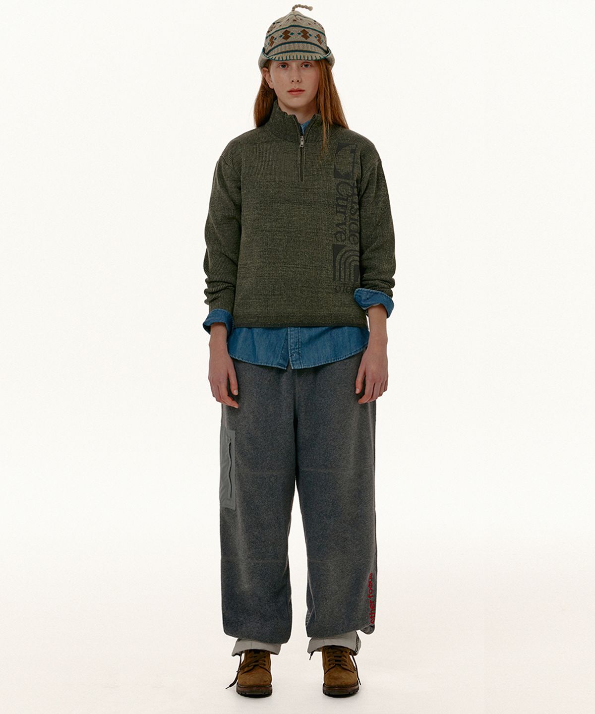 테켓(TEKET) CT Curve Fleece Jogger Pants Melange Gray