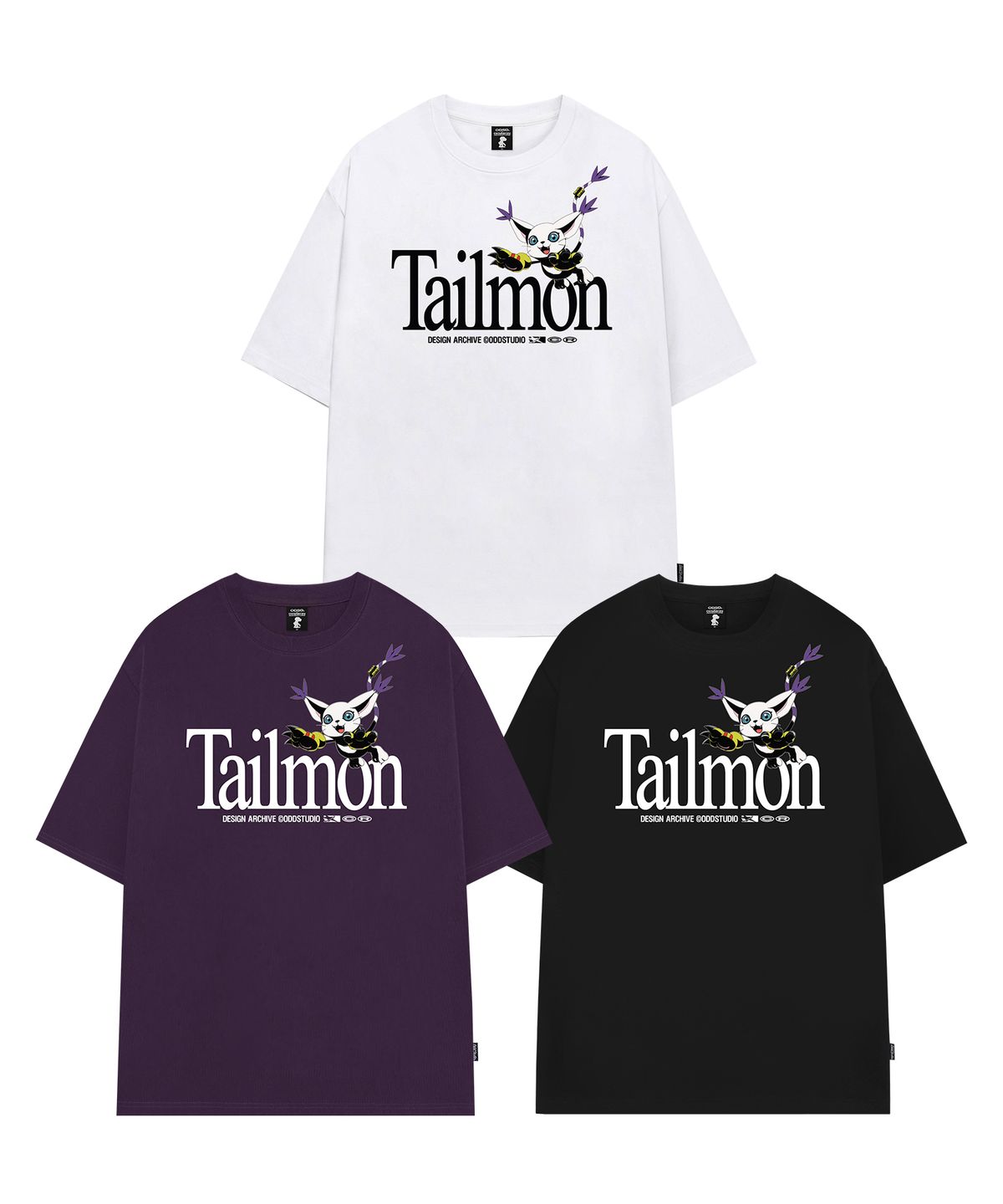 오드스튜디오(ODDSTUDIO) [디지몬 어드벤처] Tailmon Overfit T-shirt - 3COLOR