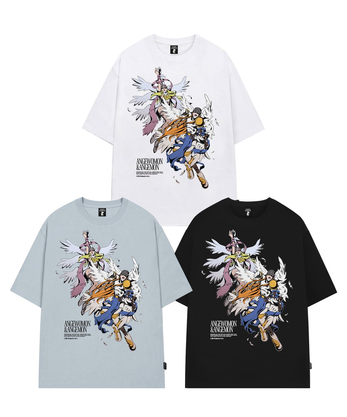 오드스튜디오(ODDSTUDIO) [디지몬 어드벤처] Angemon&Angewomon Overfit T-shirt - 3COLOR