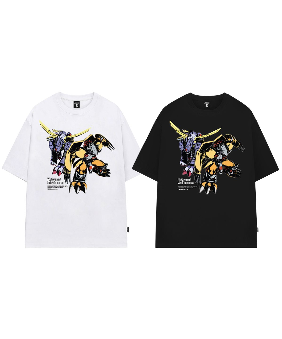 오드스튜디오(ODDSTUDIO) [디지몬 어드벤처] WarGreymon&MetalGarurumon Overfit T-shirt - 2COLOR