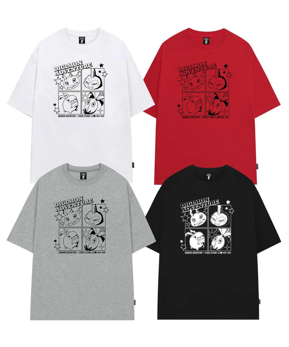 오드스튜디오(ODDSTUDIO) [디지몬 어드벤처] Panel Digimon Overfit T-shirt - 4COLOR