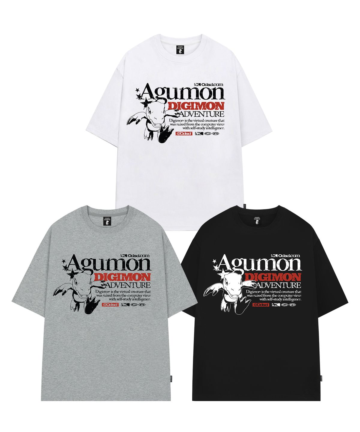 오드스튜디오(ODDSTUDIO) [디지몬 어드벤처] Agumon Overfit T-shirt - 3COLOR