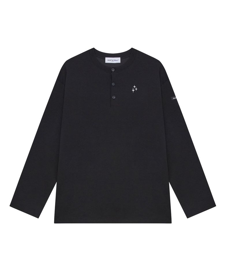 NEB henryneck long sleeve (black)