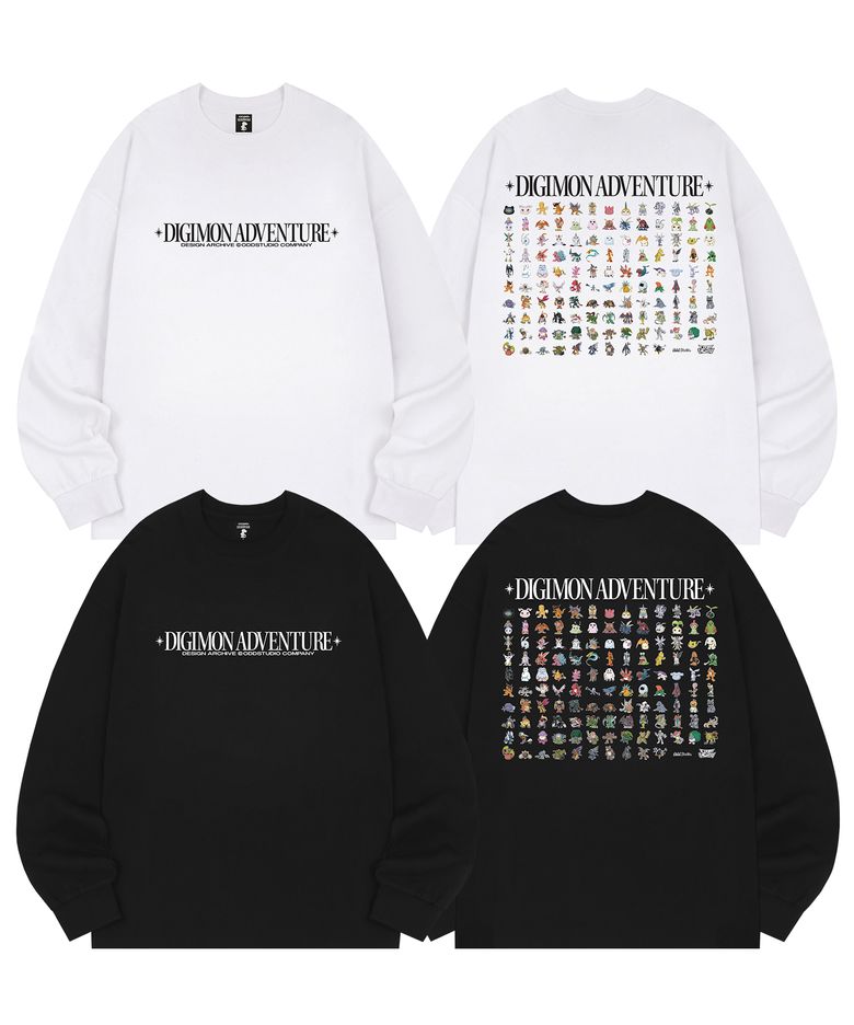 [디지몬 어드벤처] Digimon All Characters Back Graphic Long Sleeve - 2COLOR