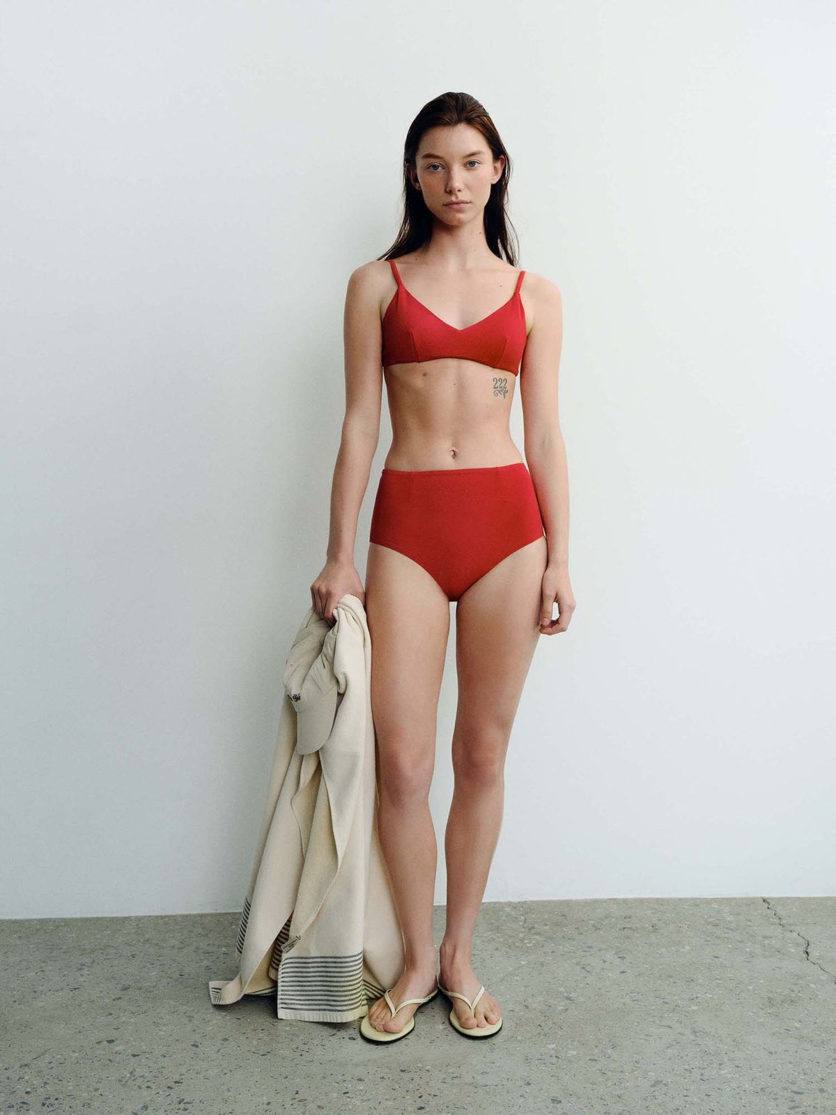 오베르(AUBER) Clean Line Bikini Set - Red