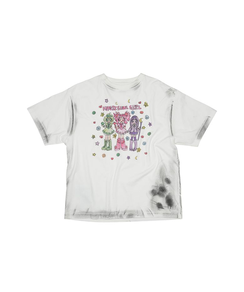 [SOULPUSSSYCAT  X GRAILZ] MAGIC SOUL GIRL T-SHIRT [WHITE]