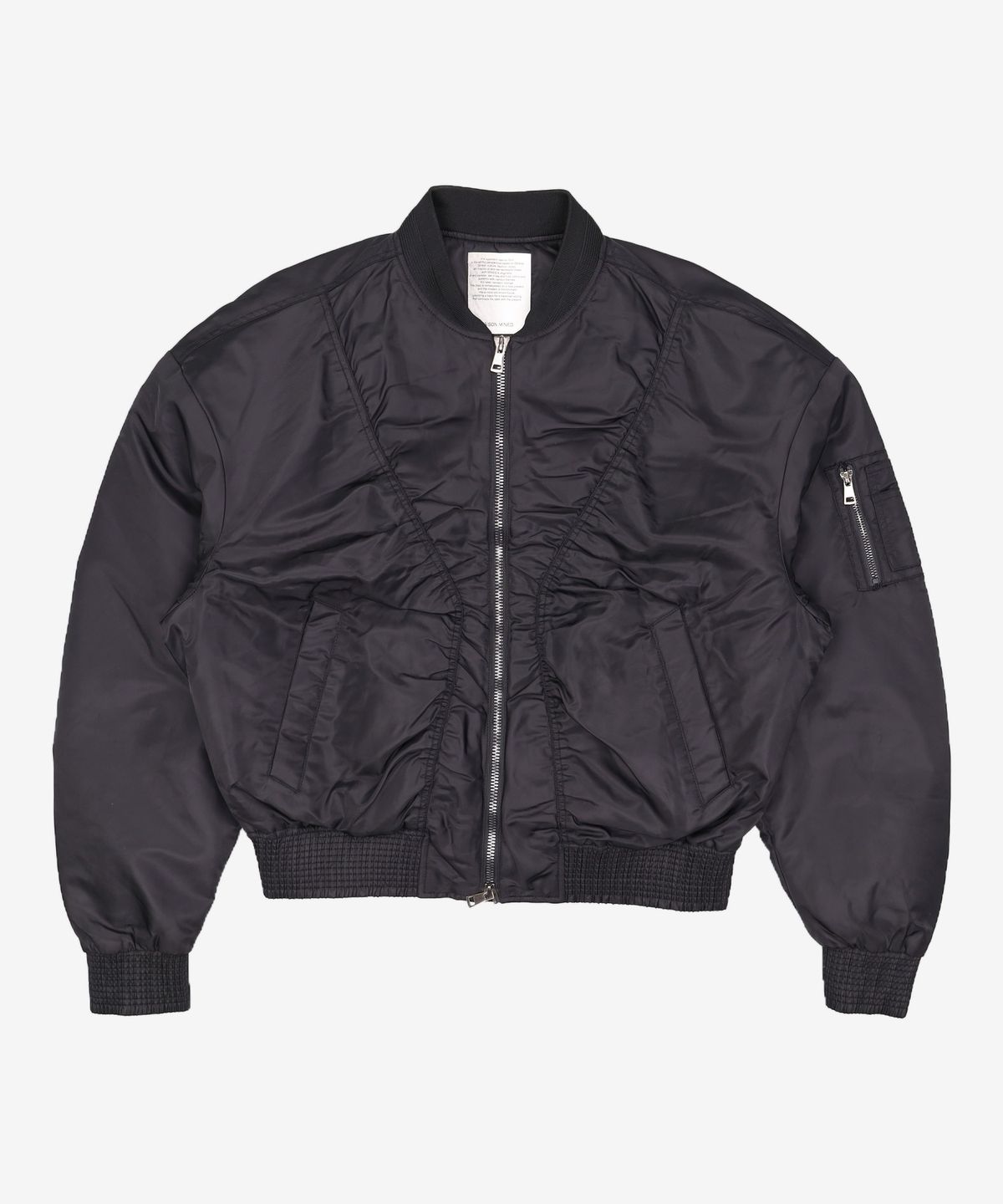 메종미네드(MAISON MINED) CRUSH BLACK SHIRRING MA-1 L