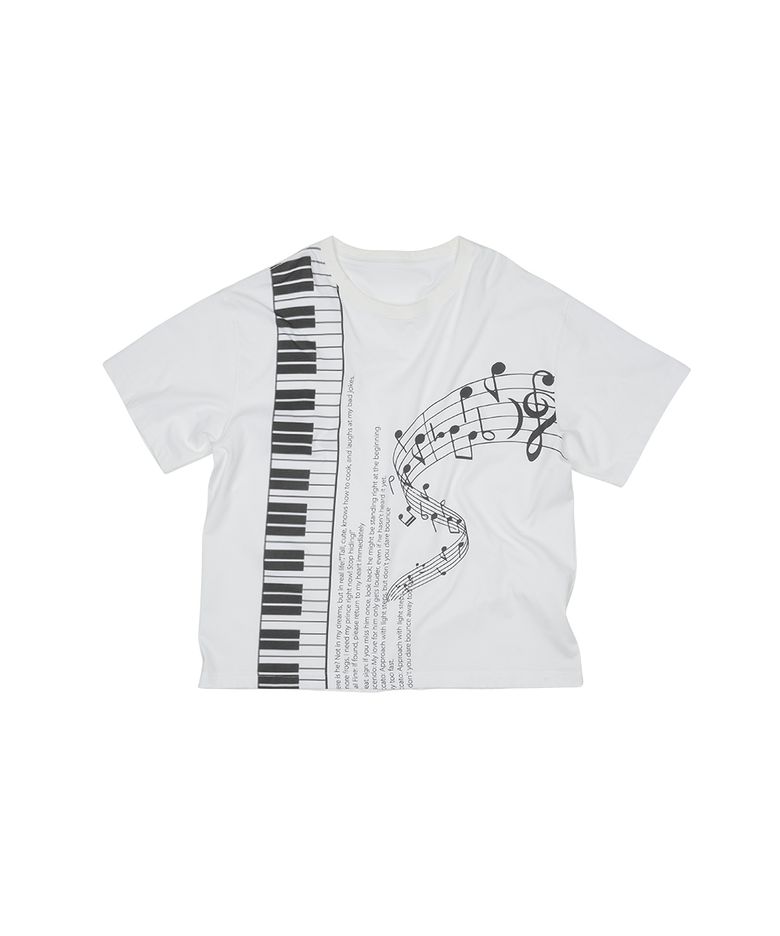 PIANO GRAPHIC T-SHIRT [WHITE]