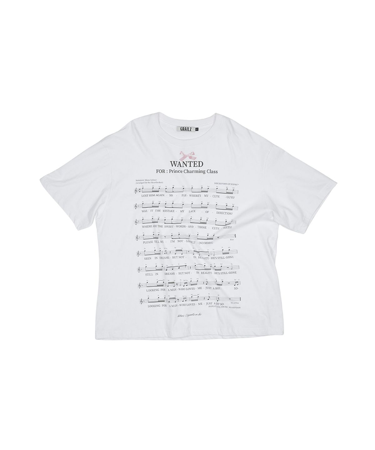 그레일즈(GRAILZ) MUSIC NOTE GRAPHIC T-SHIRT [WHITE]