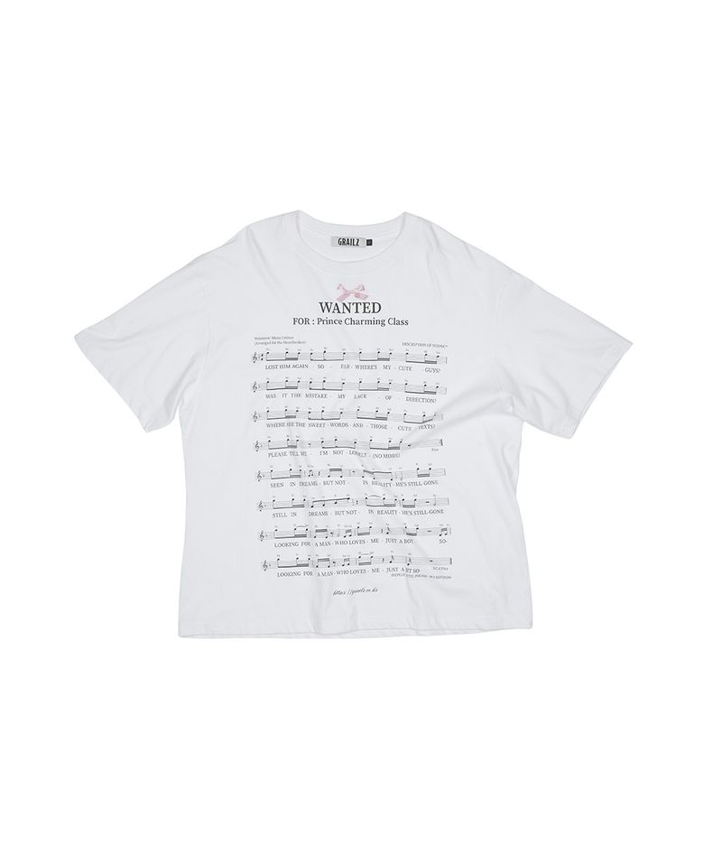 MUSIC NOTE GRAPHIC T-SHIRT [WHITE]