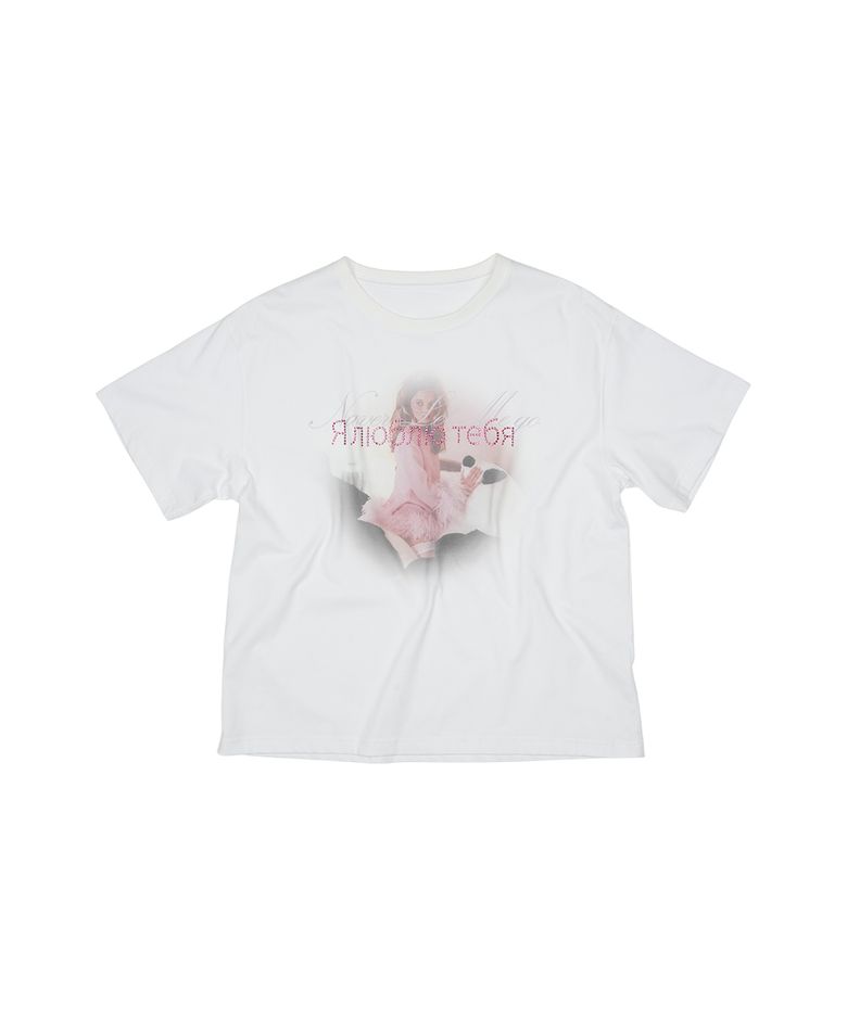 OVER GRAPHIC CRYSTAR T-SHIRT [WHITE]