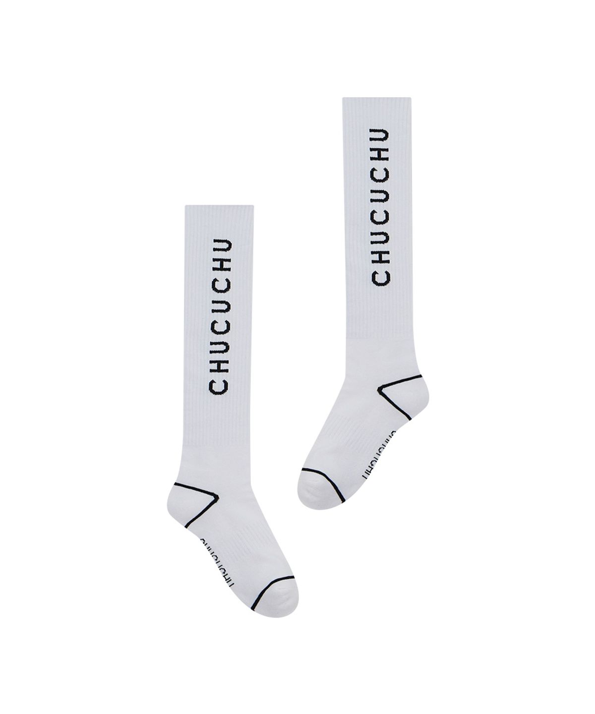 츄쿠츄(CHUCUCHU) 로고 크루 니삭스 (WHITE) CBFSS-NSC001W