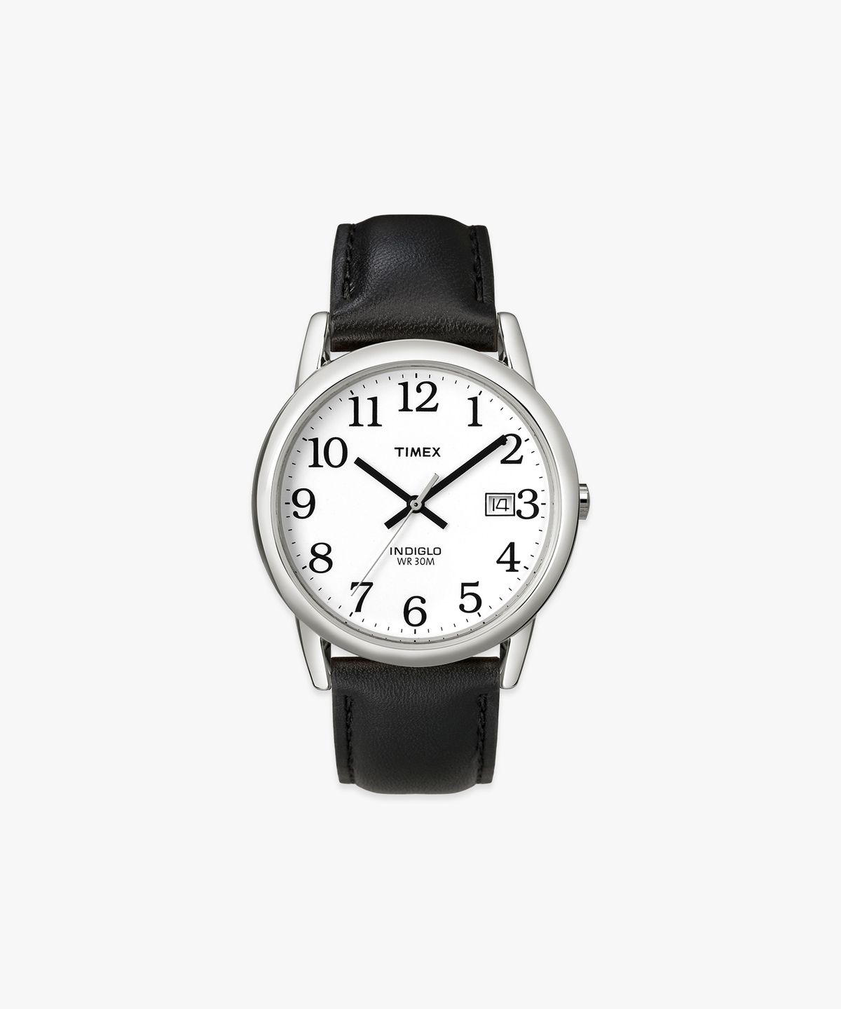 타이맥스(TIMEX) 이지리더 블랙 가죽스트랩 드레스워치 35mm