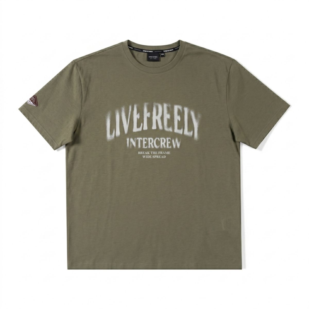 인터크루(INTERCREW) 망점 블러 기능성 반팔 티셔츠 카키 ITA2XR03AKH