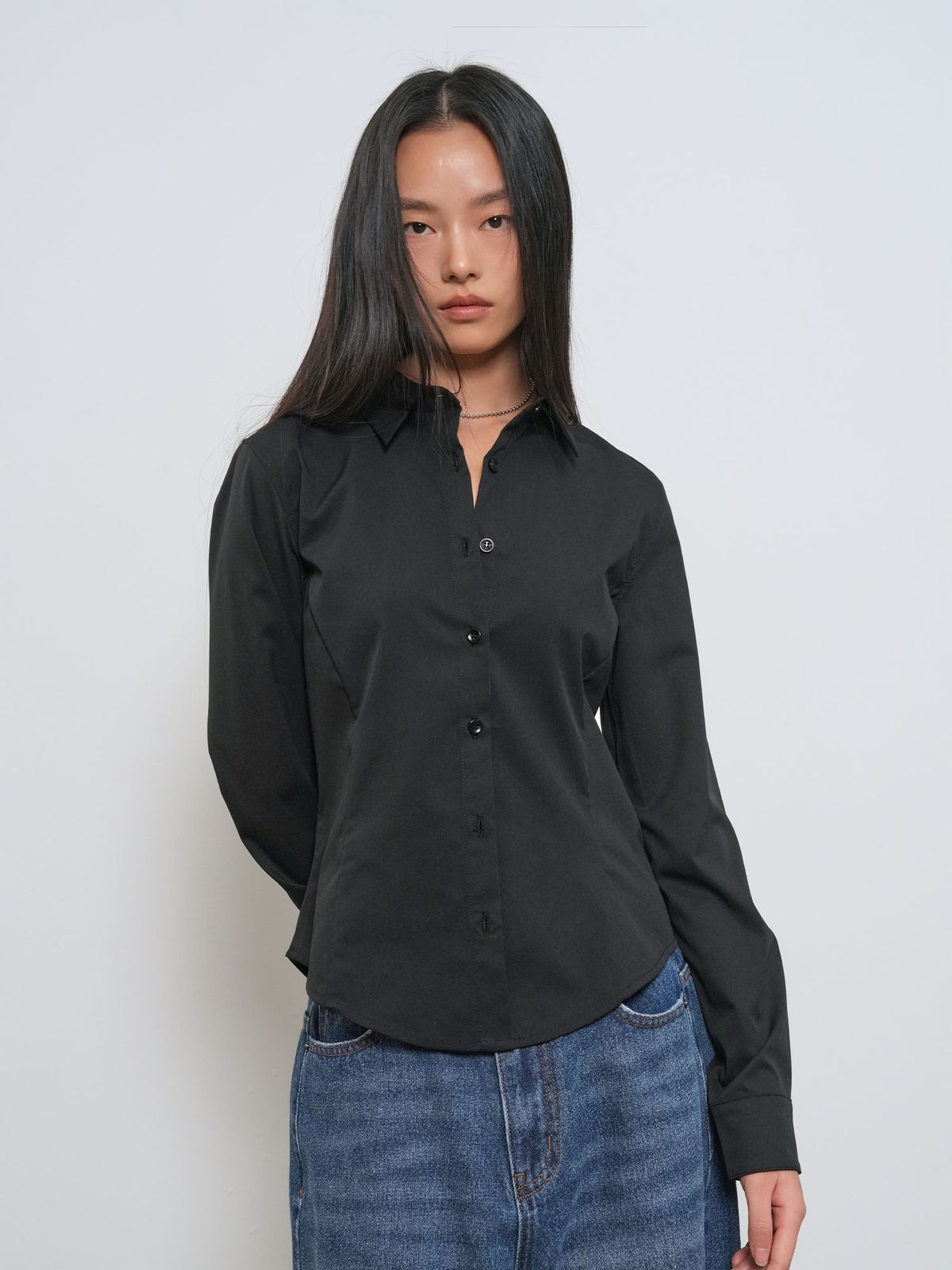 제너럴아이디어(GENERALIDEA) 링클프리 라인 셔츠 [BLACK] / GF1LSH508