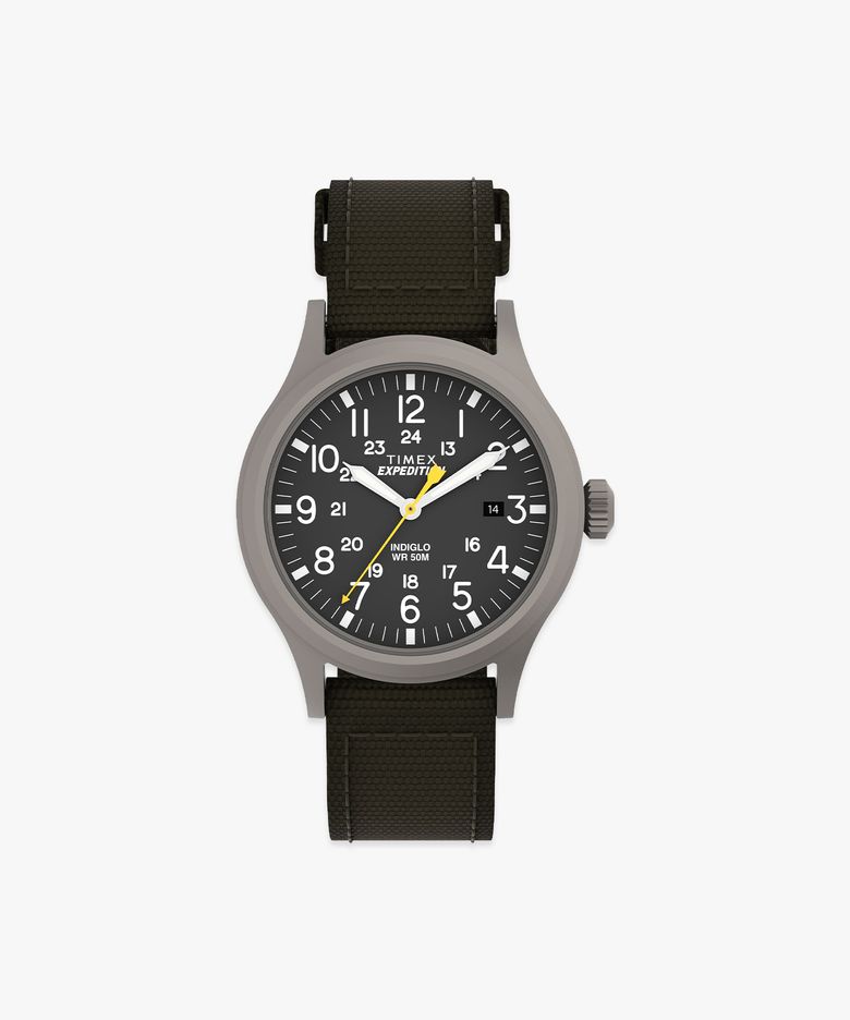 익스페디션 스카우트 카키스트랩 인디글로 백라이트 시계 40mm