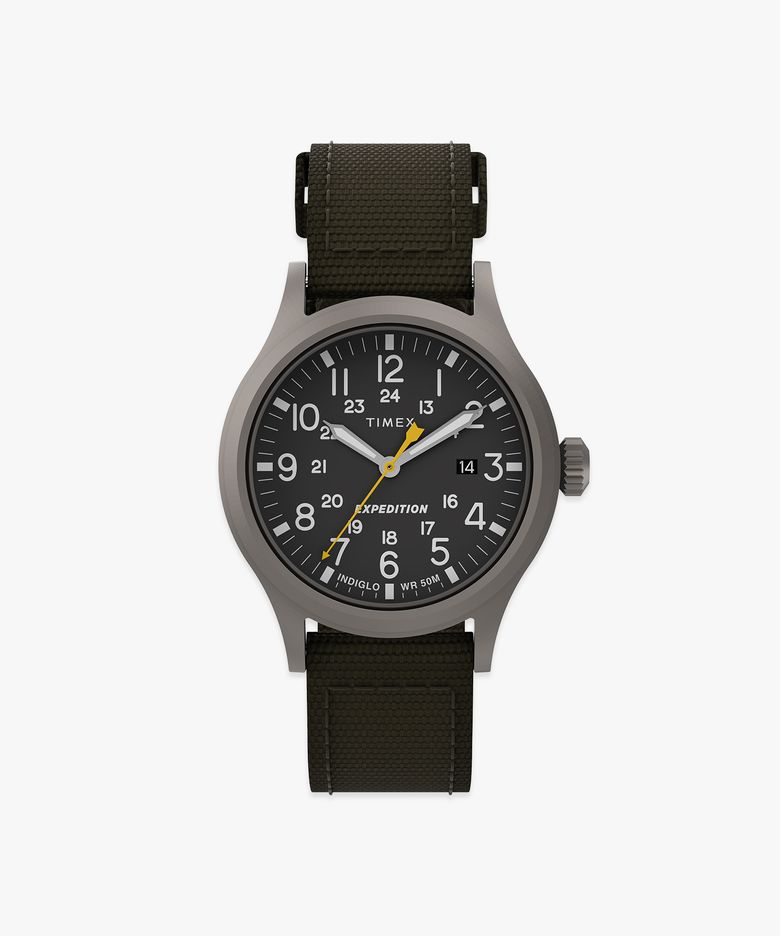 익스페디션 스카우트 카키스트랩 인디글로 백라이트 시계 40mm