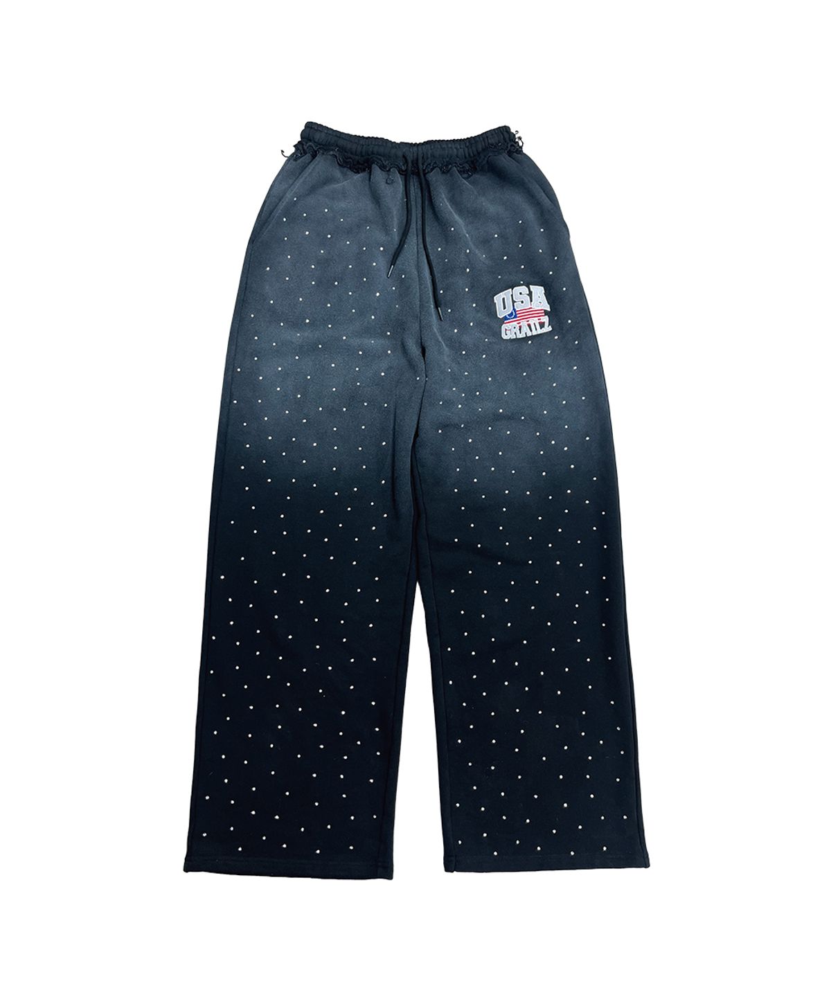 그레일즈(GRAILZ) CRYSTAL BAGGY SWEAT PANTS [WASHED BLACK]