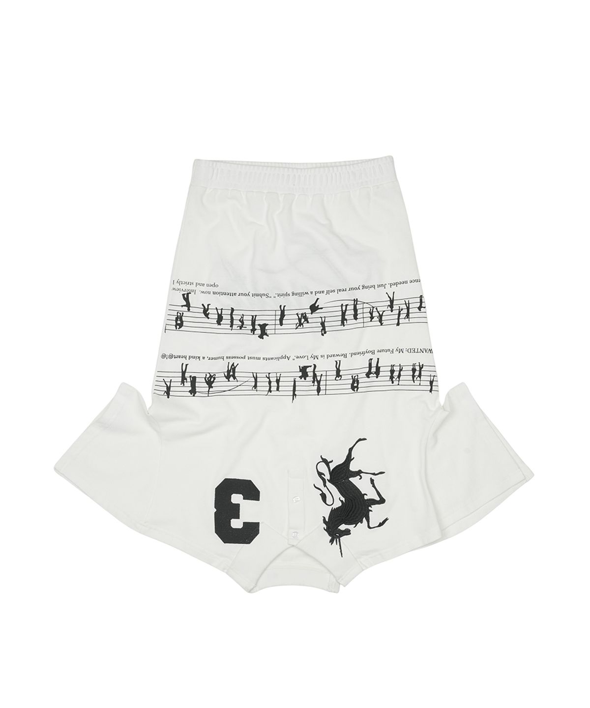 그레일즈(GRAILZ) UPSIDE DOWN PK T-SHIRT SKIRT [WHITE]