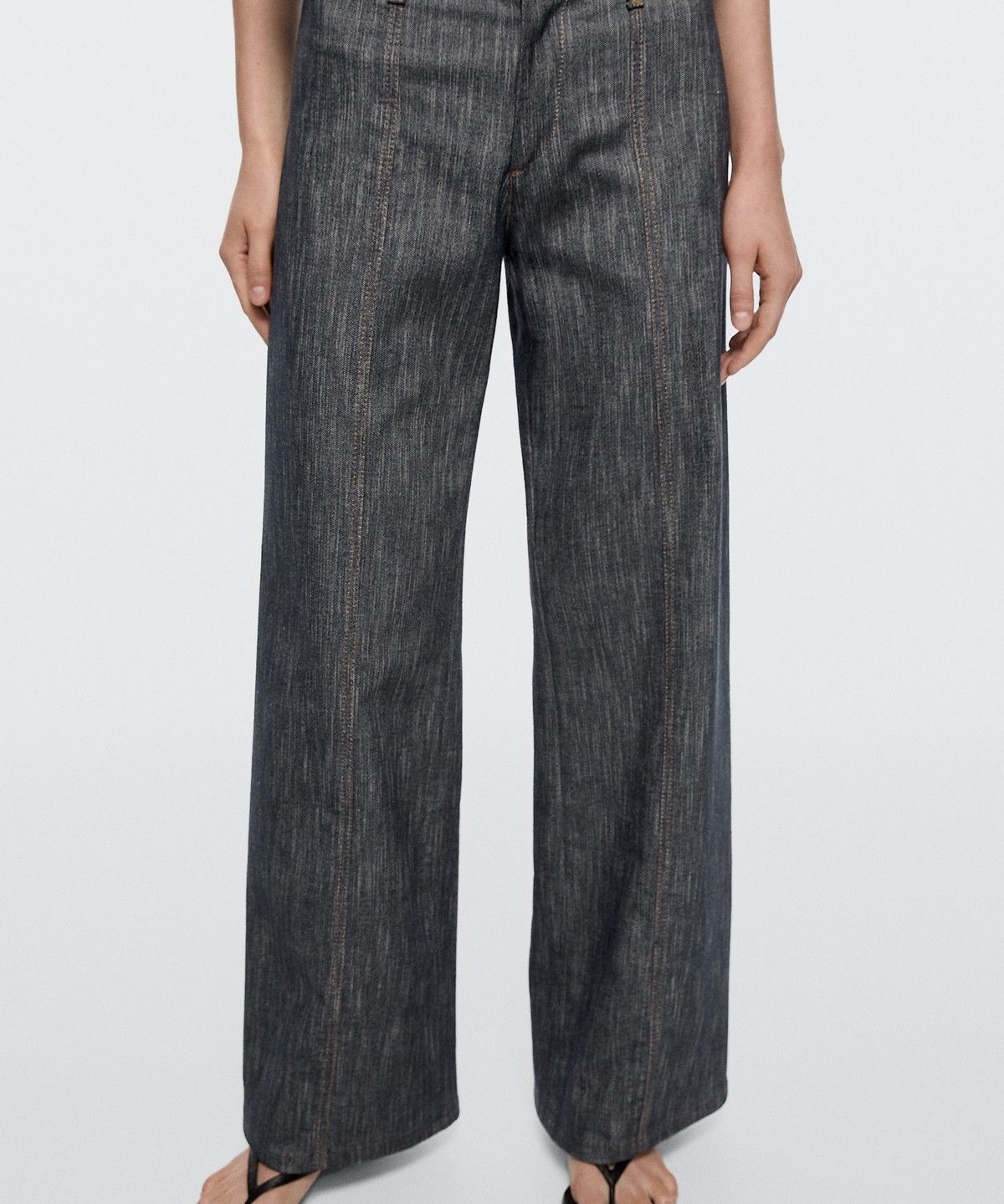 마시모두띠(MASSIMO DUTTI) 데님 이펙트 와이드 레그 팬츠