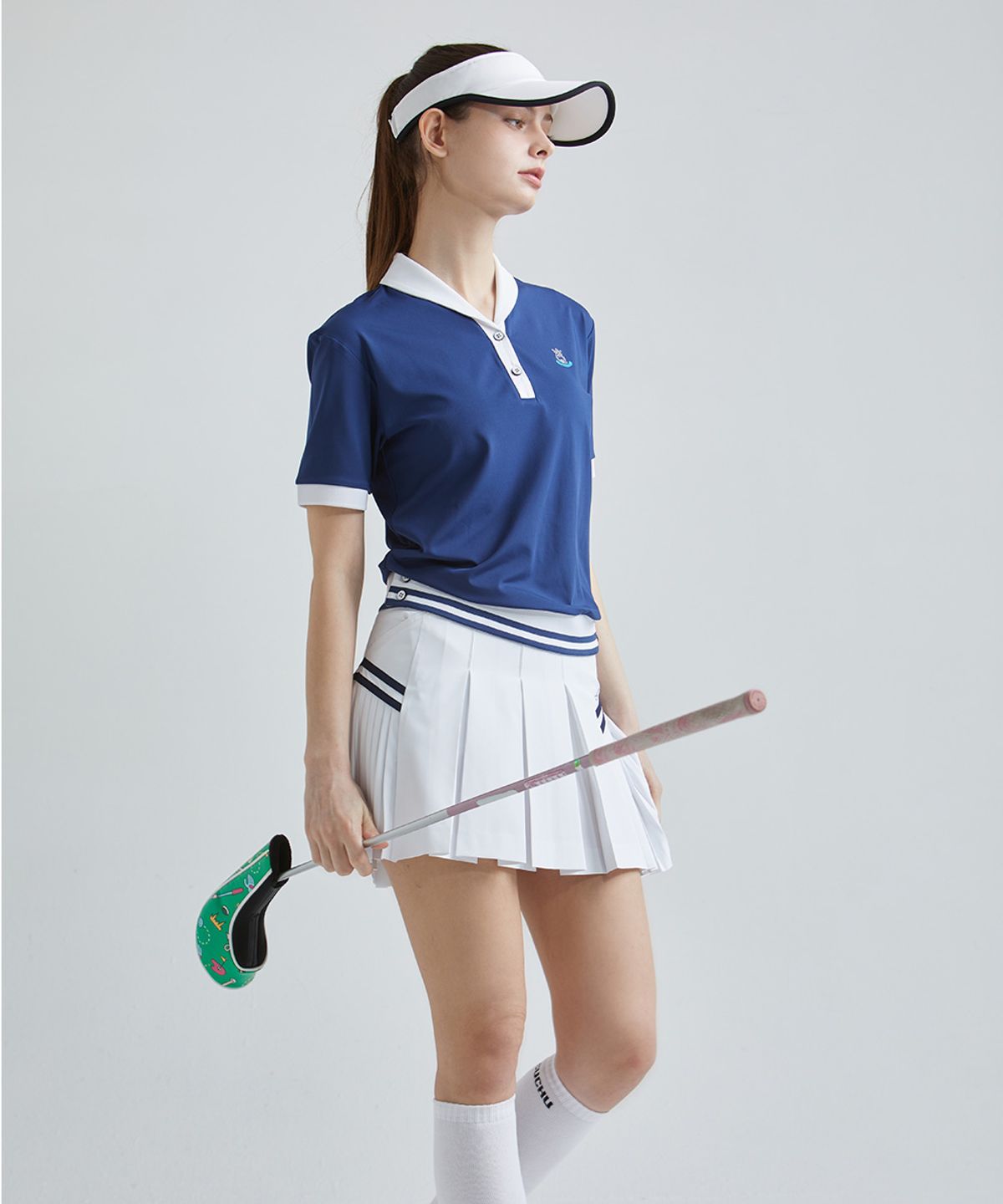 츄쿠츄(CHUCUCHU) 사이드 윙 플리츠 스커트 (WHITE) CBFSS-SK006W