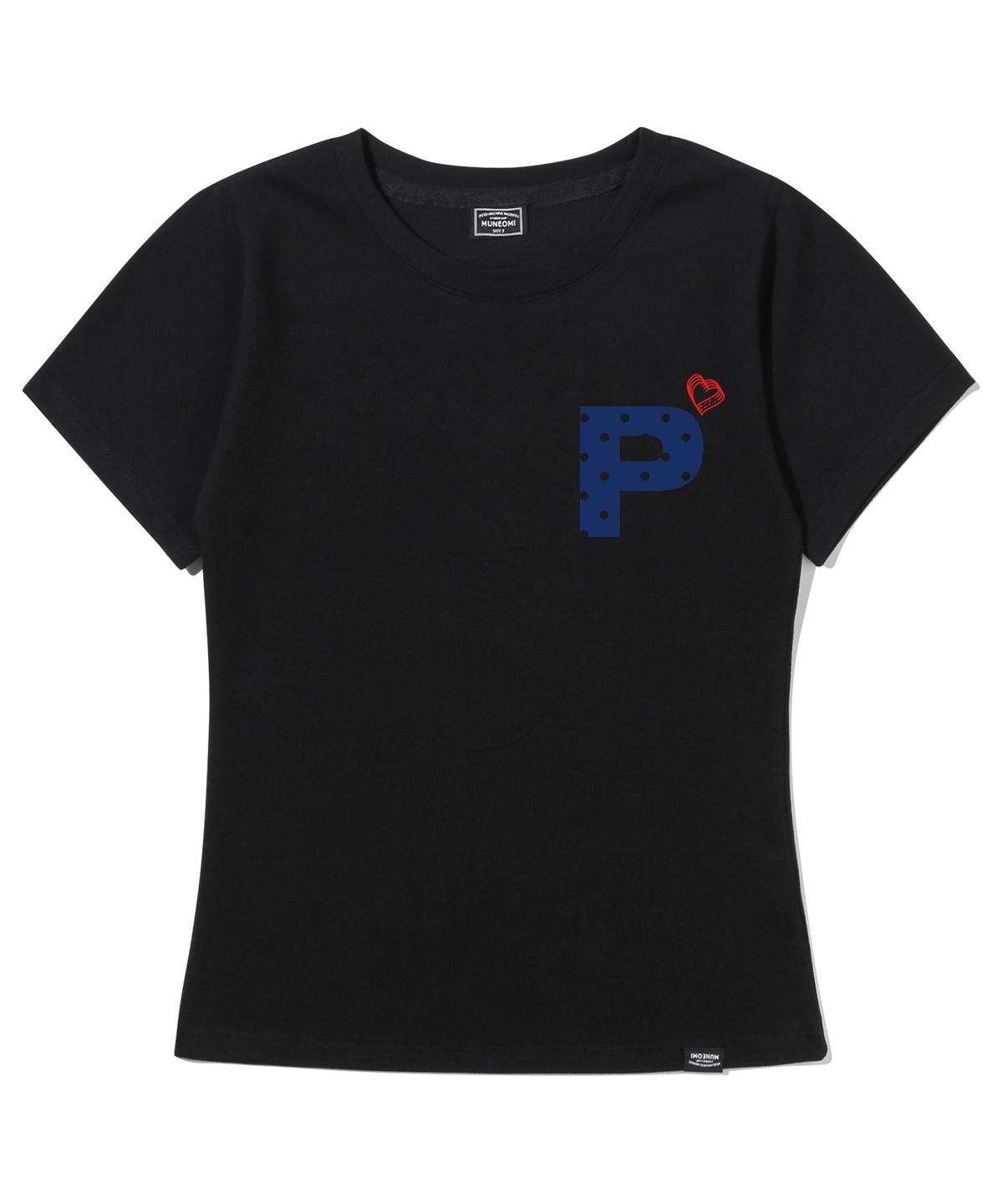 페이드(PEID) PD 폴카 도트P 슬림핏 반팔티 블랙