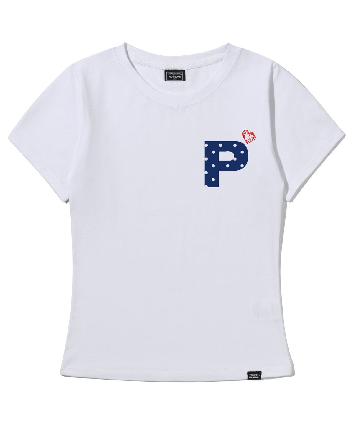 페이드(PEID) PD 폴카 도트P 슬림핏 반팔티 화이트